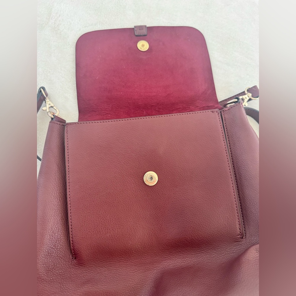 Gap Synthetic Leather Backpack Purse.  Burgundy with silver accents. Never used. - Picture 9 of 15
